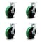 Service Caster 12 Inch Heavy Duty Green Poly on Cast Iron Caster Brakes 2 Swivel Locks, 4PK SCC-KP92S1230-PUR-GB-SLB-BSL-2-SLB-2 - alternate 1